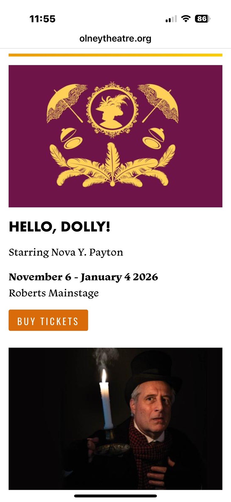 Hello Dolly Tickets Olney theater Maryland