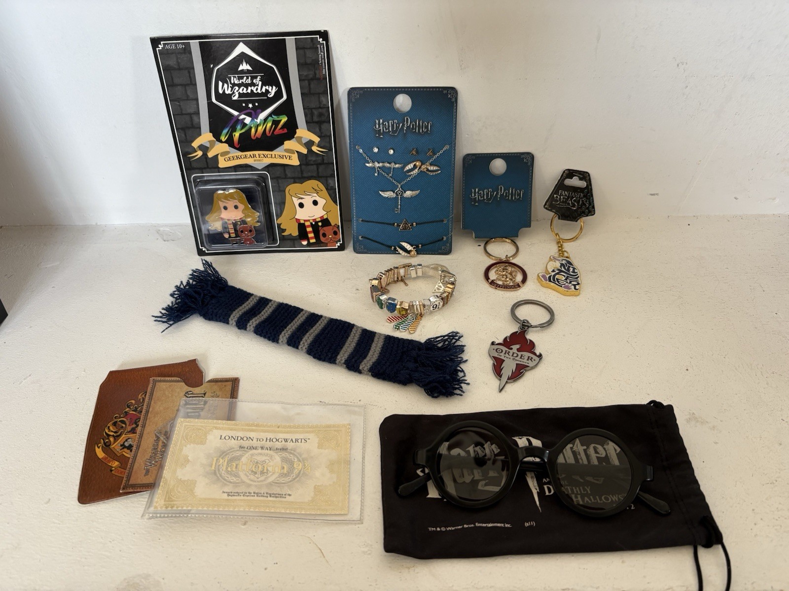 Harry Potter Jewelry Bundle Set Earrings, Necklace, Bracelets, Keyring & More