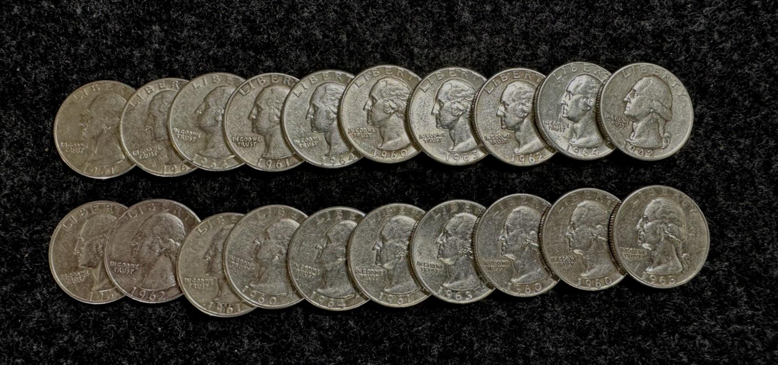Silver Washington Quarters 20 Half Roll