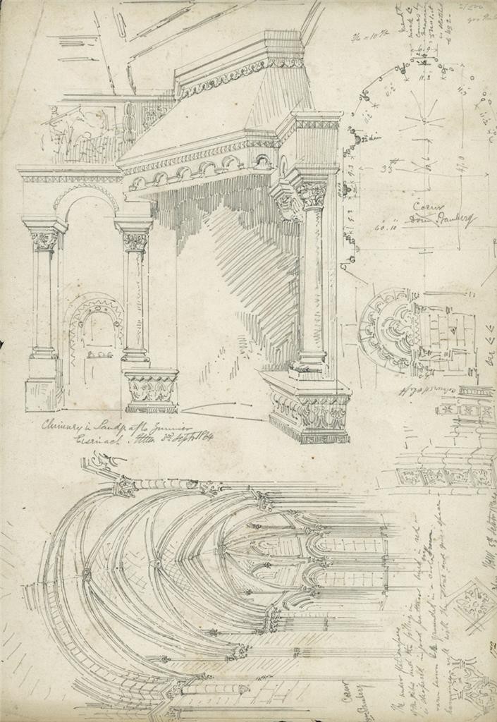 Thomas Henry Watson (1839-1913) Pencil Drawing Eisenach Germany Architecture