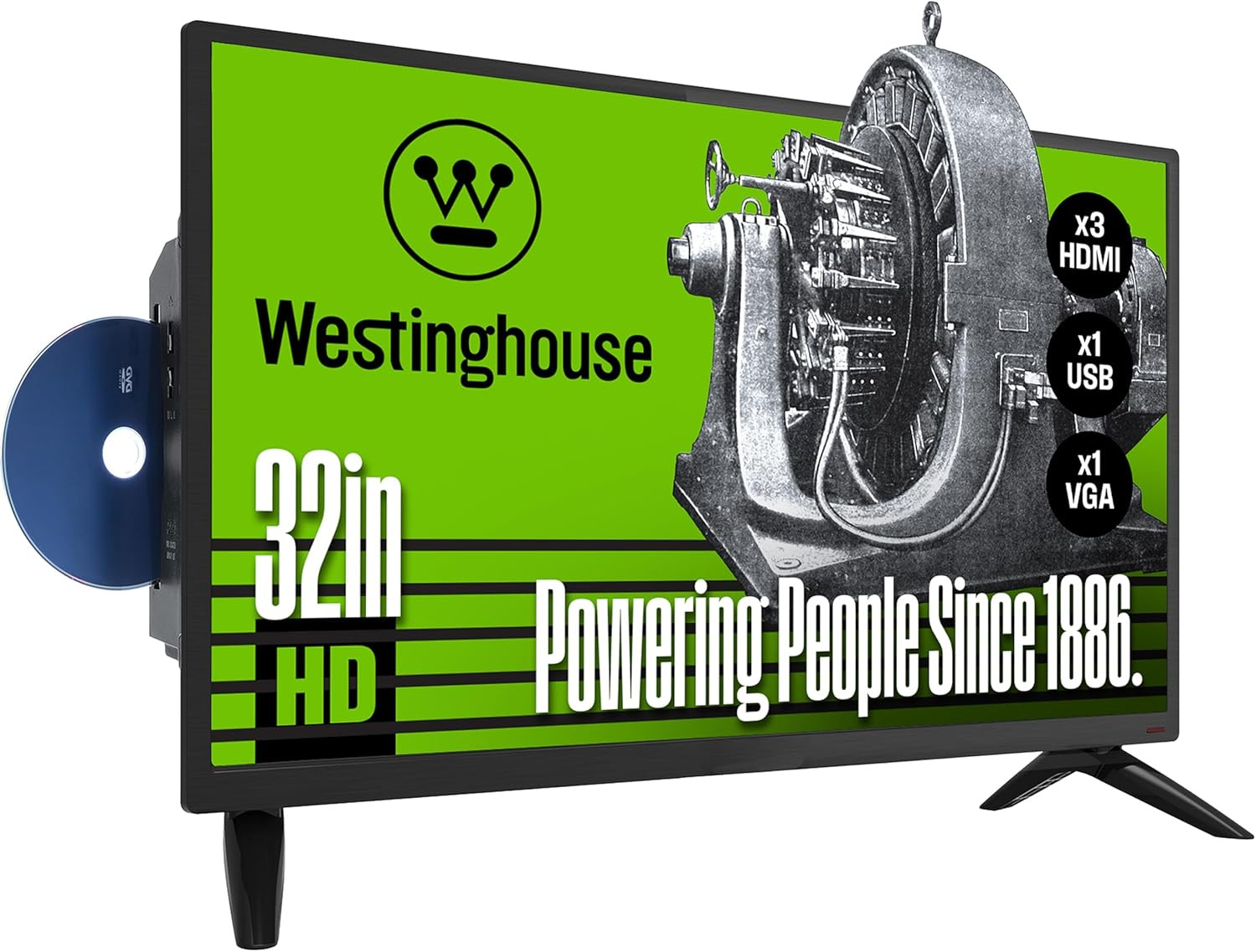Westinghouse 32in HD LED TV DVD Combo Non Smart Flat Screen RV Camper Ready
