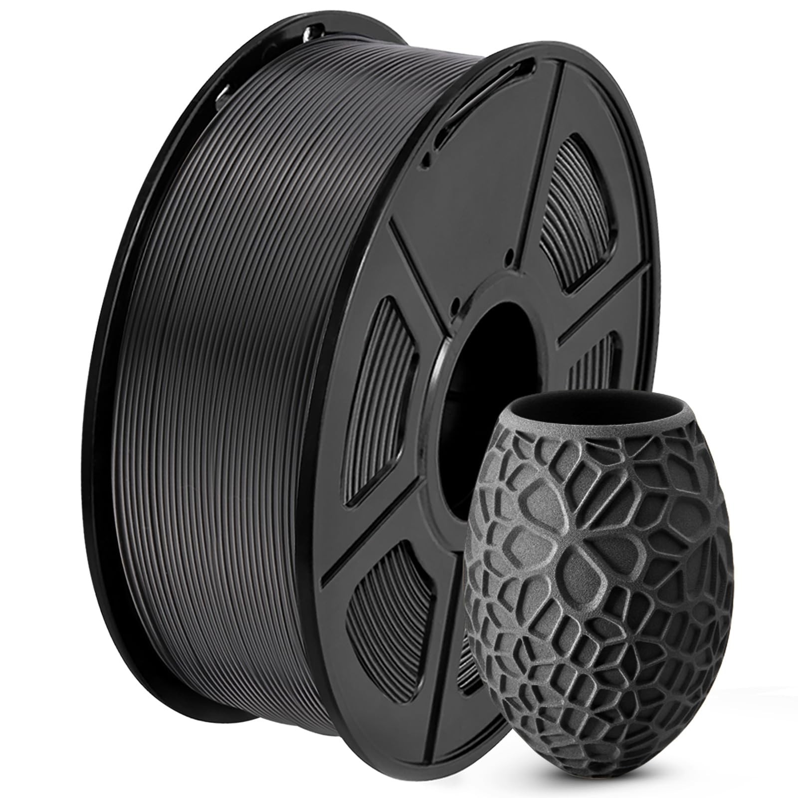 SUNLU PLA 3D Printer Filament 1.75mm Black 1kg Spool Neatly Wound FDM