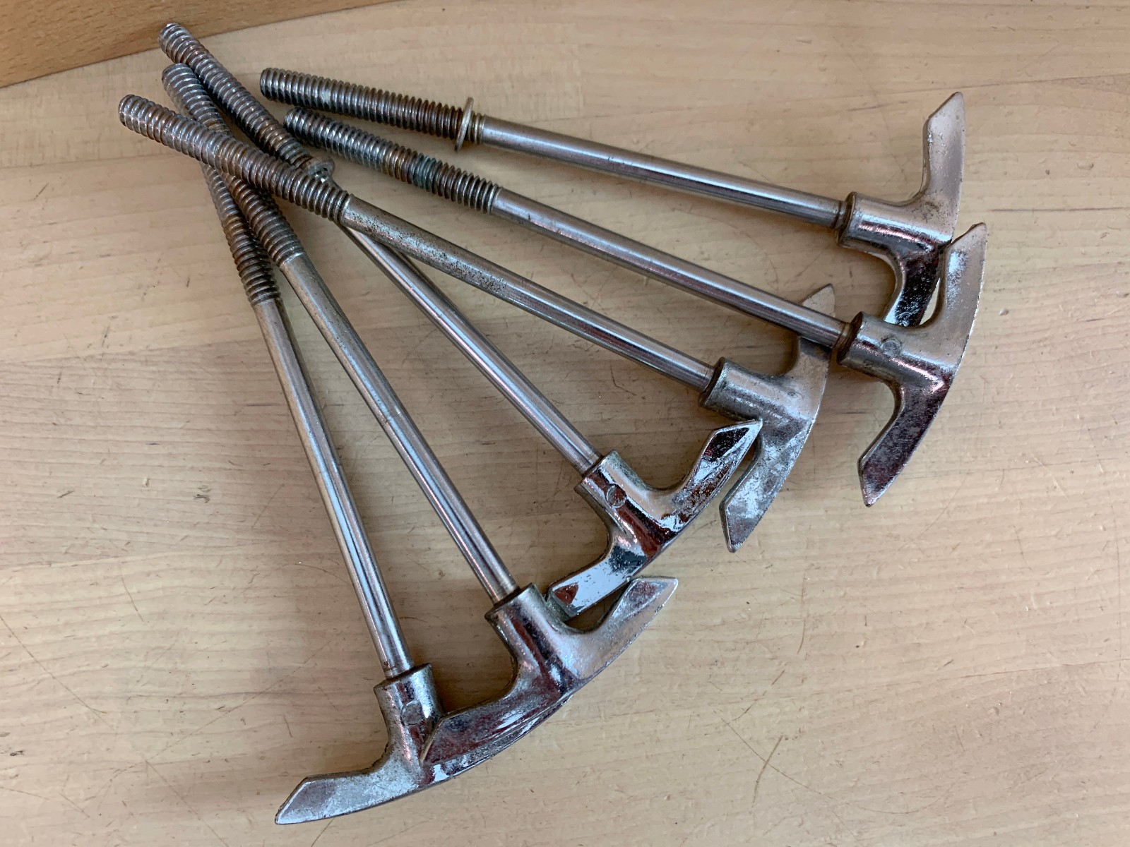 LOT of 6x HOSHINO KOUGYOU Bass Kick Drum 4.5" TENSION T-ROD Parts 60s Vtg 1/4-20