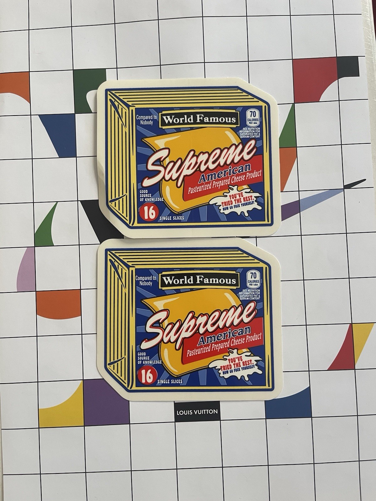 Supreme World Famous American Cheese Product Collectible Sticker