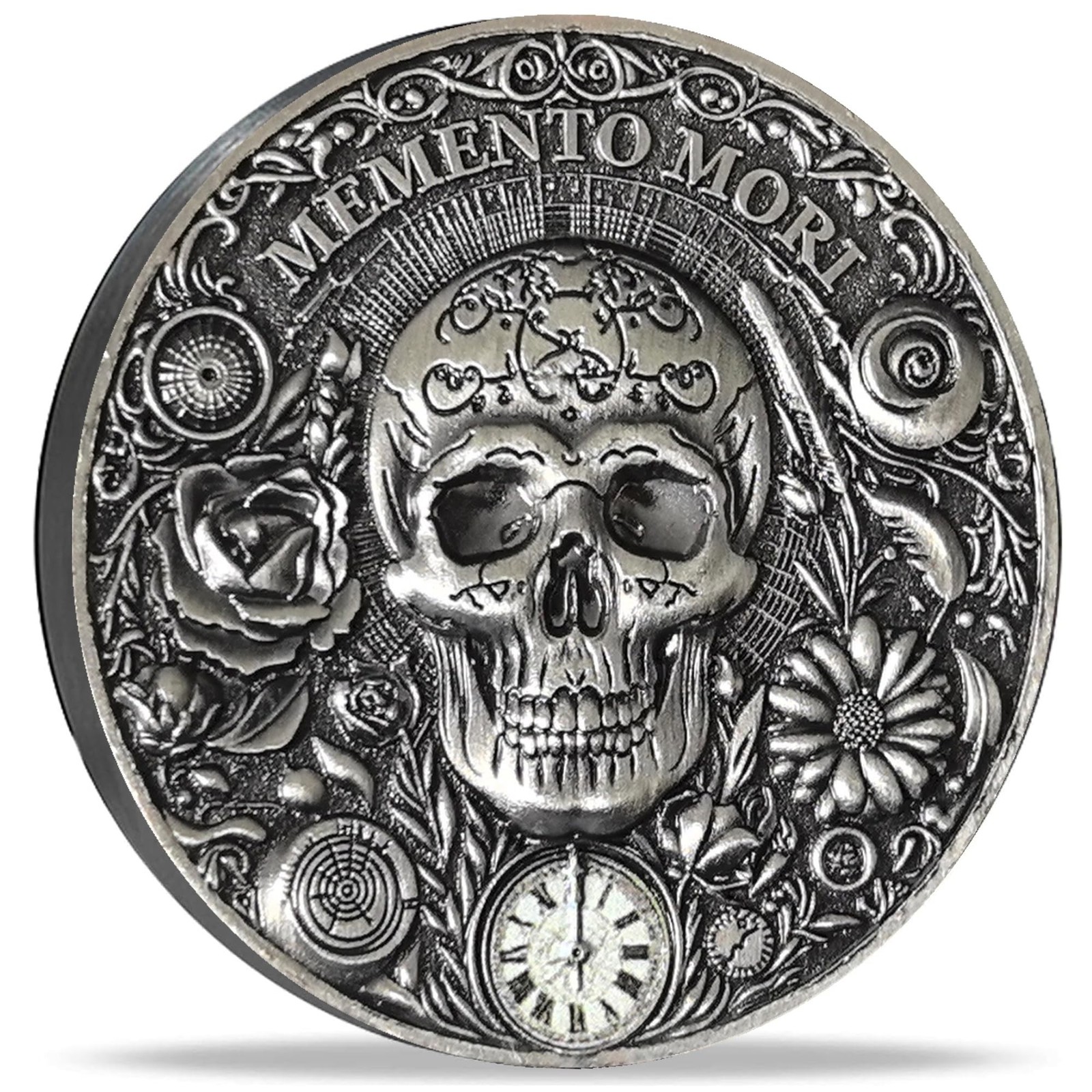 Memento Mori & Vivere Challenge Coin - Dual Symbols of Life's Transience and ...