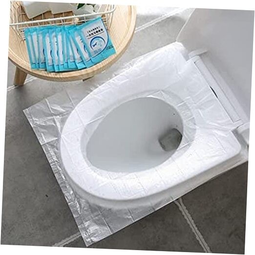  100 Pack Disposable Plastic Toilet Seat Cover Waterproof and Non Slip 