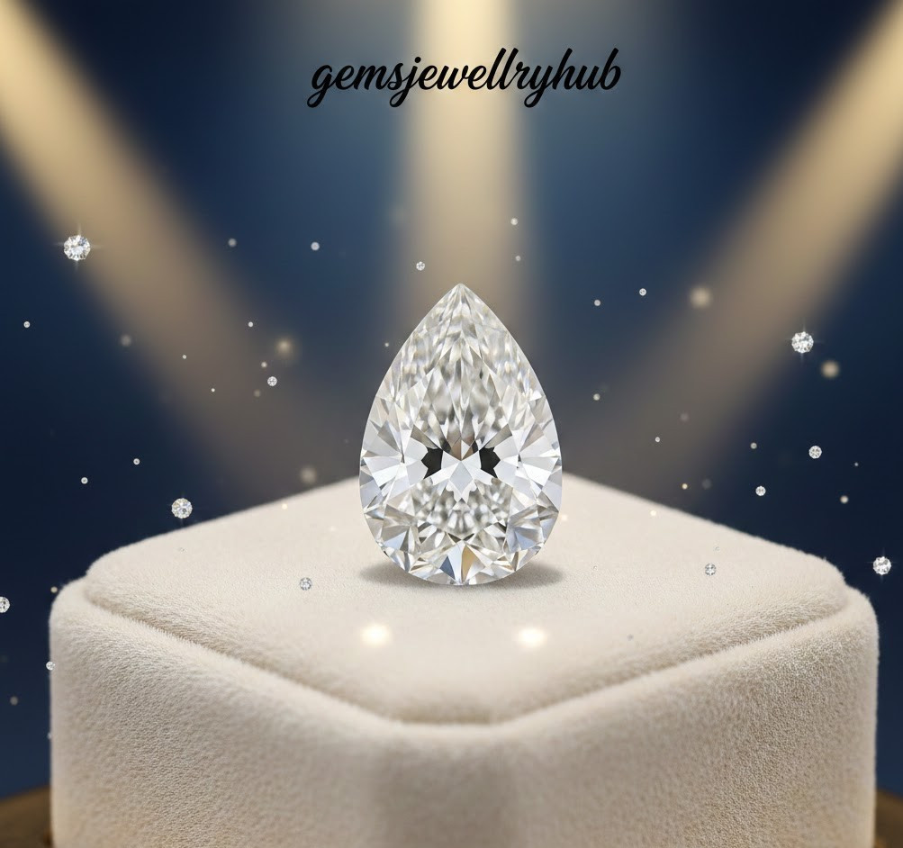 2 Ct Lab Grown White Color Diamond Pear Cut D Grade VVS1 Certified