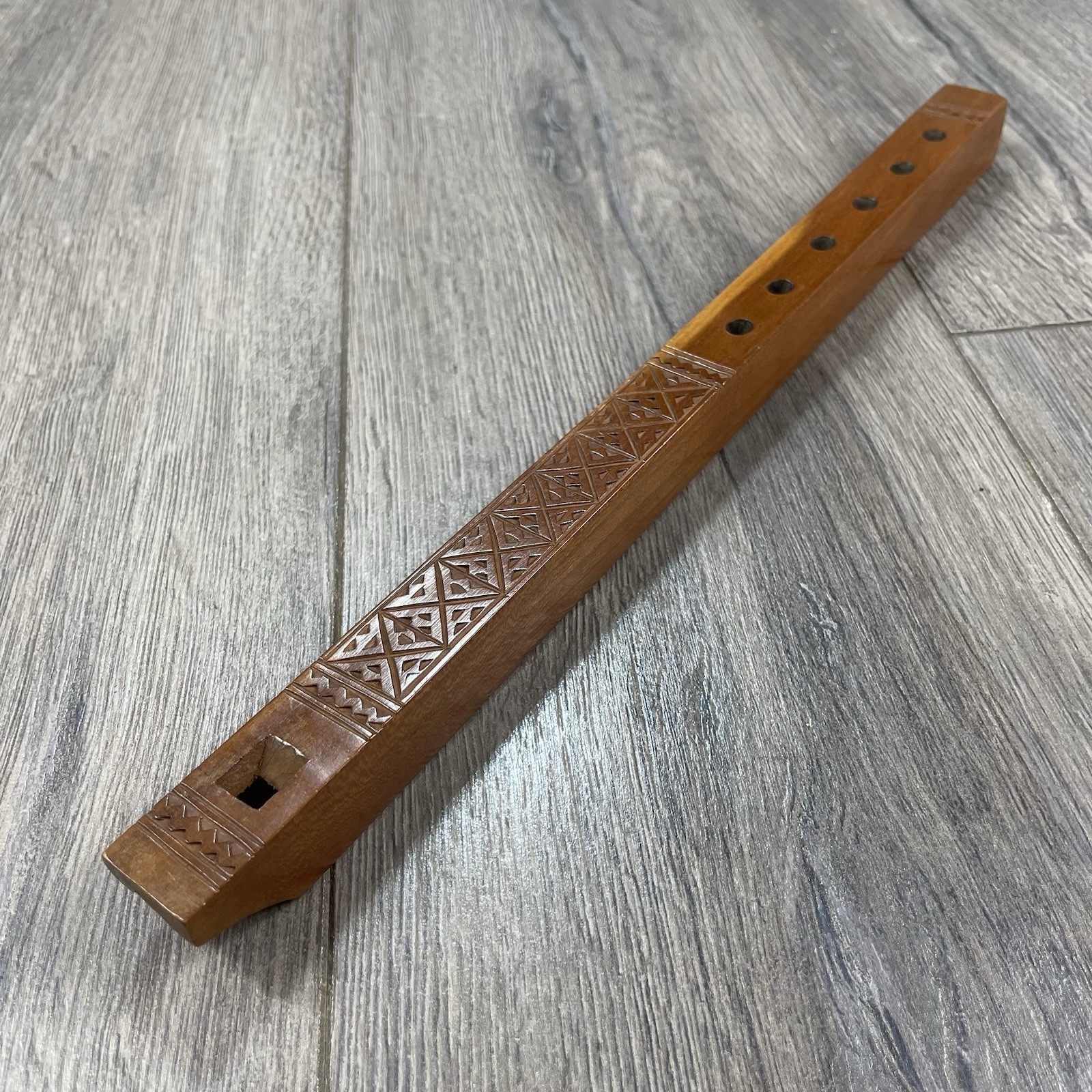 Handmade Wooden Flute Frula Yugoslavia Made  Wood 13” Size Musical Folk