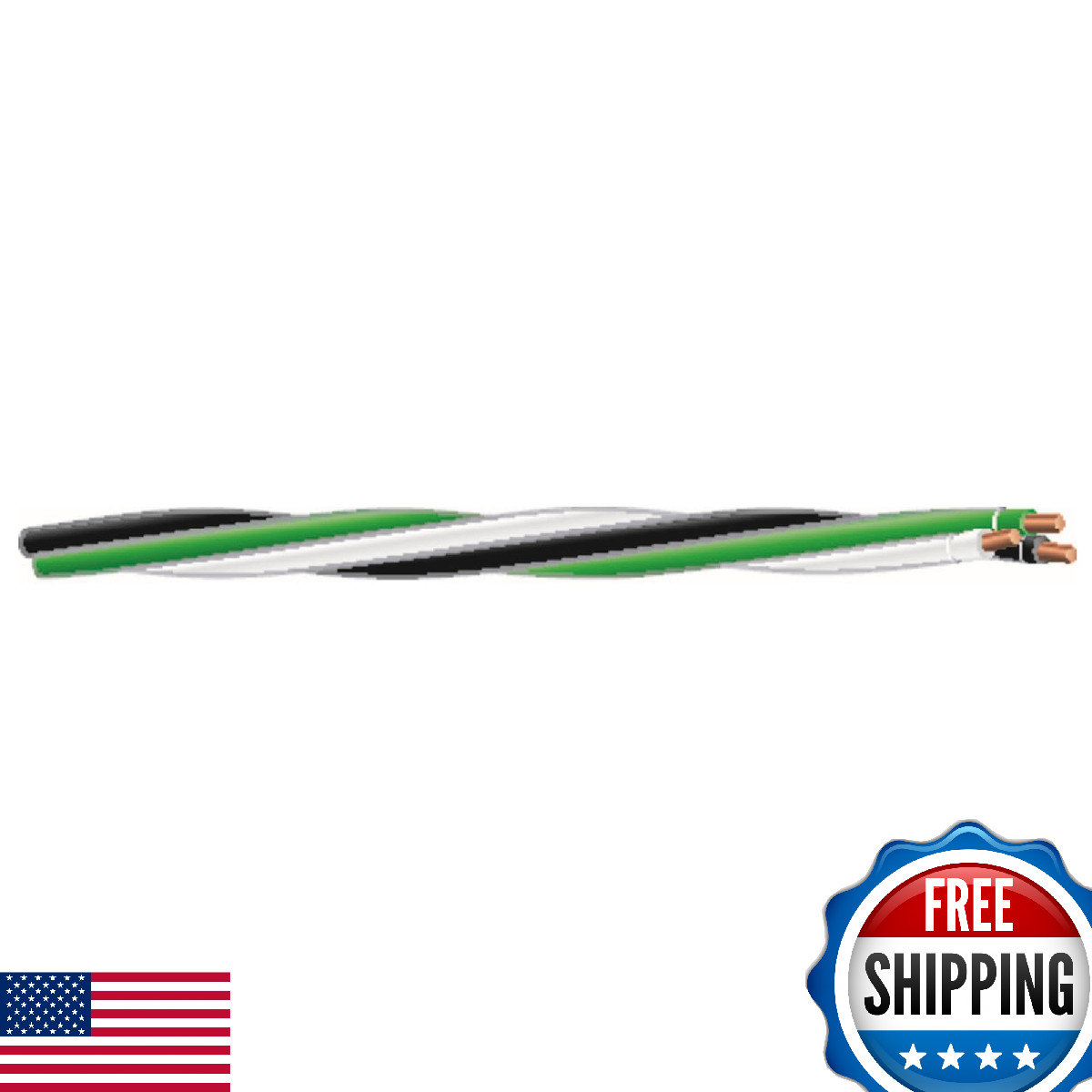 Southwire 15 ft. 12/3 Black/White/Green Solid CU THHN Tri-Wire