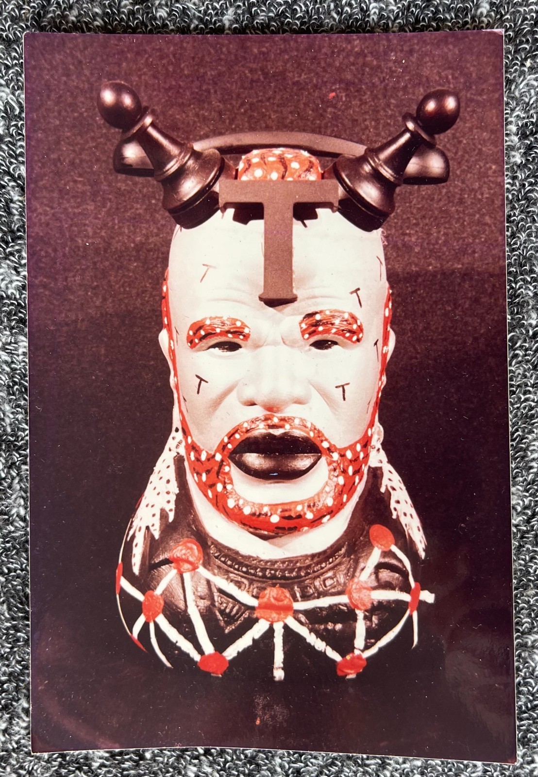 MR T Vintage ART PHOTO Hand Painted Bank Sculpture Photograph 4 x 6 inches