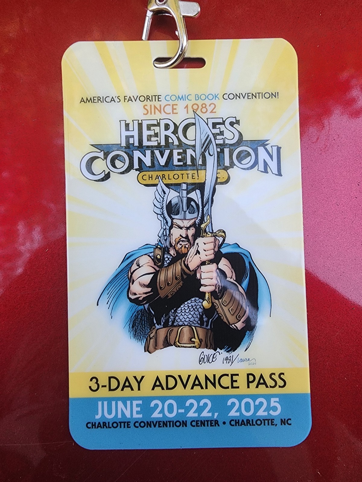 2025 Heroes Con CHARLOTTE, NC 3-Day Advance pass (June 20-22) Used w/ lanyard