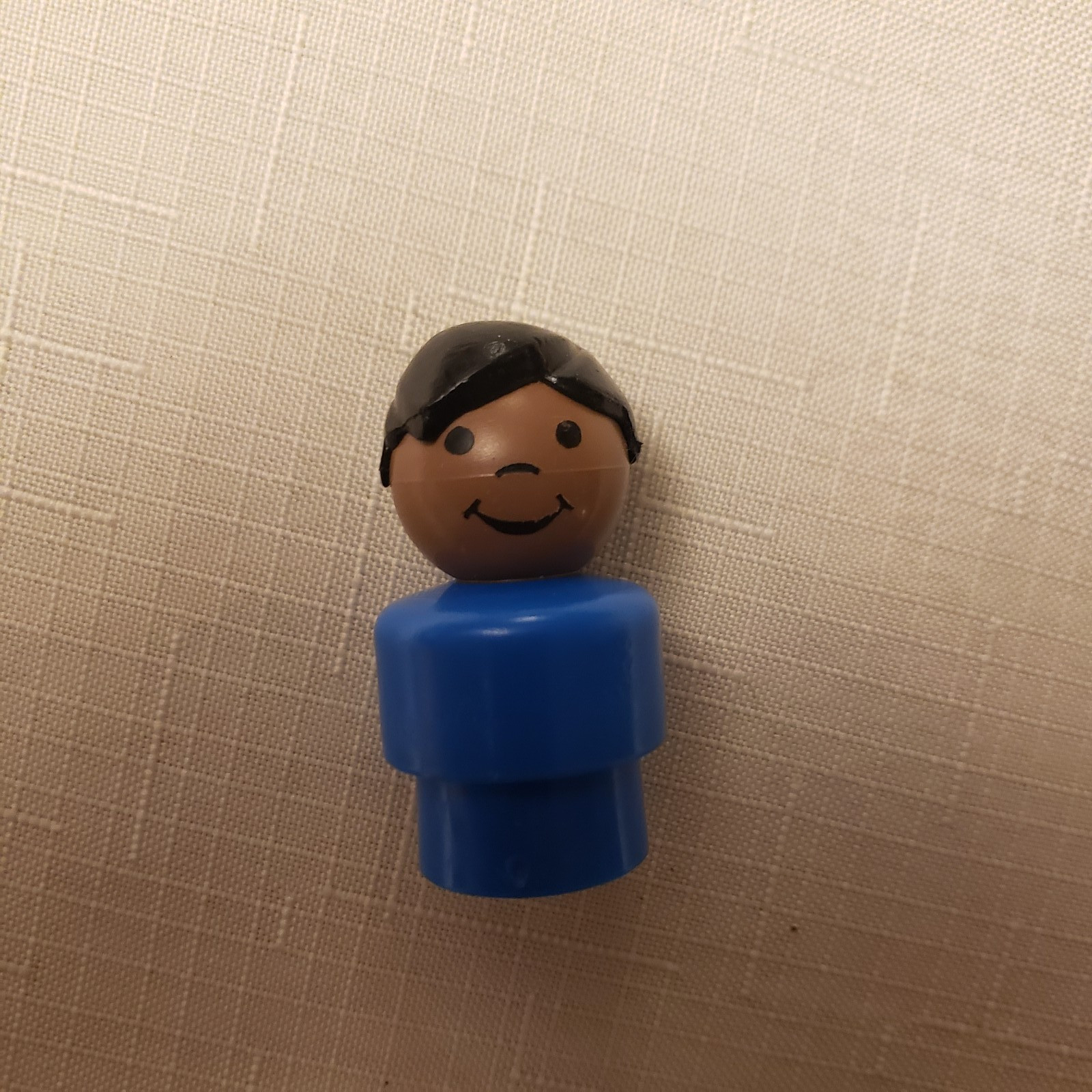 Vtg Fisher Price Little People African American Boy Blue Body