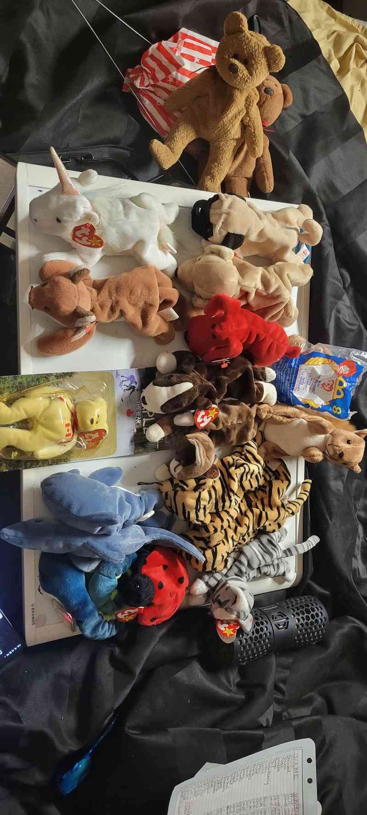 TY Beanie Babies Plush Toy Lot 15 Mixed Animals Bears Dogs Cats 90s