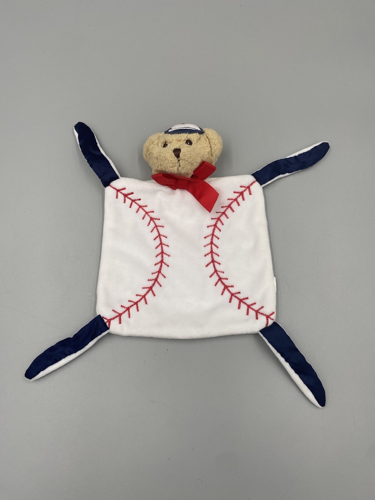 Bearington Baby Baseball Teddy Bear Mini Plush Lovey Knotted Security Blanket