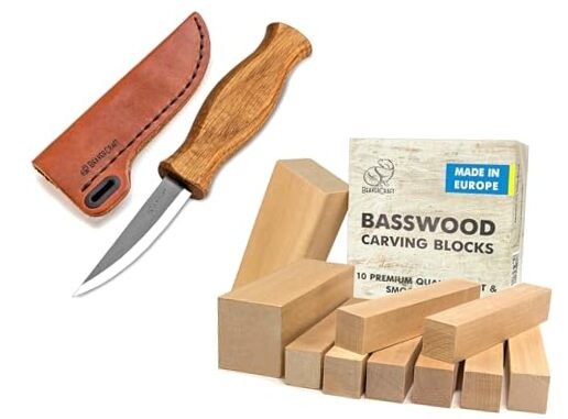  C4s Sloyd Knife BW10 Large Basswood Carving Blocks Set Bass Wood for Carving 