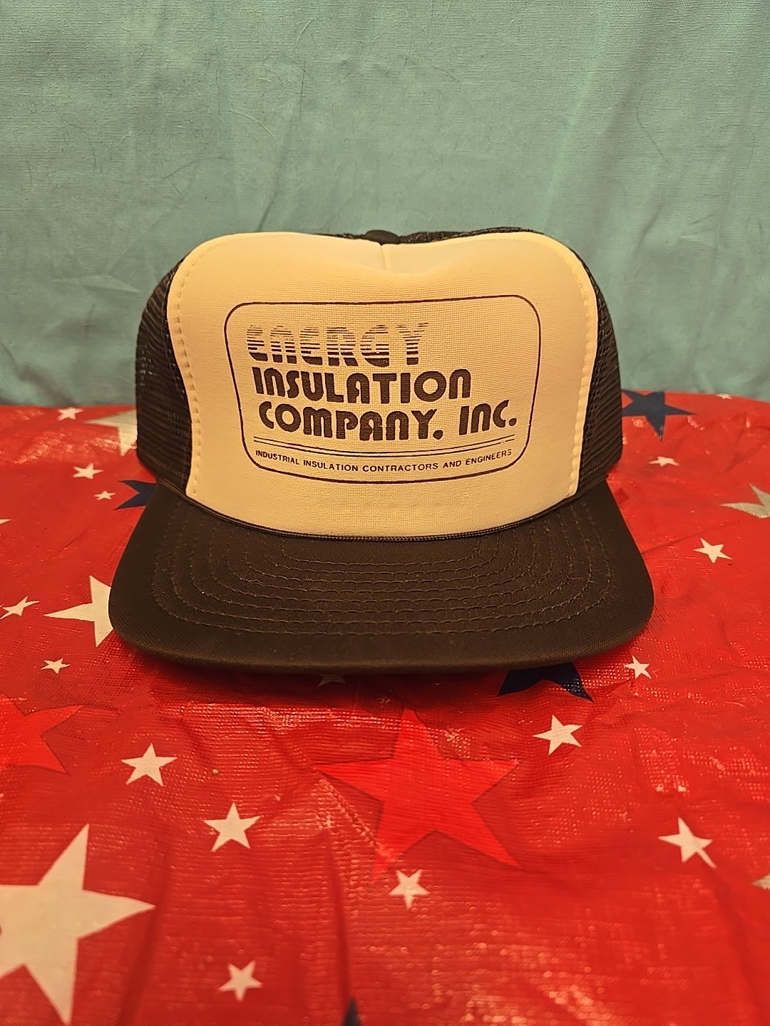 Snapback Mesh Trucker Hat Vintage Energy Insulation Company Inc. Blue Collar