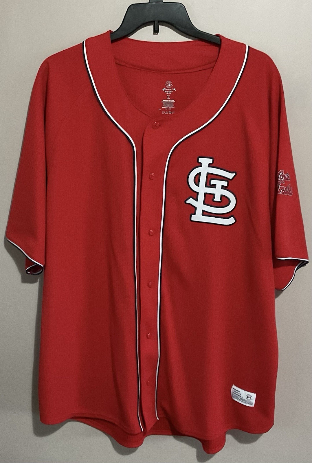 Mens Dynasty ST. LOUIS CARDINALS MLB Red Baseball Jersey Shirt Size 2X