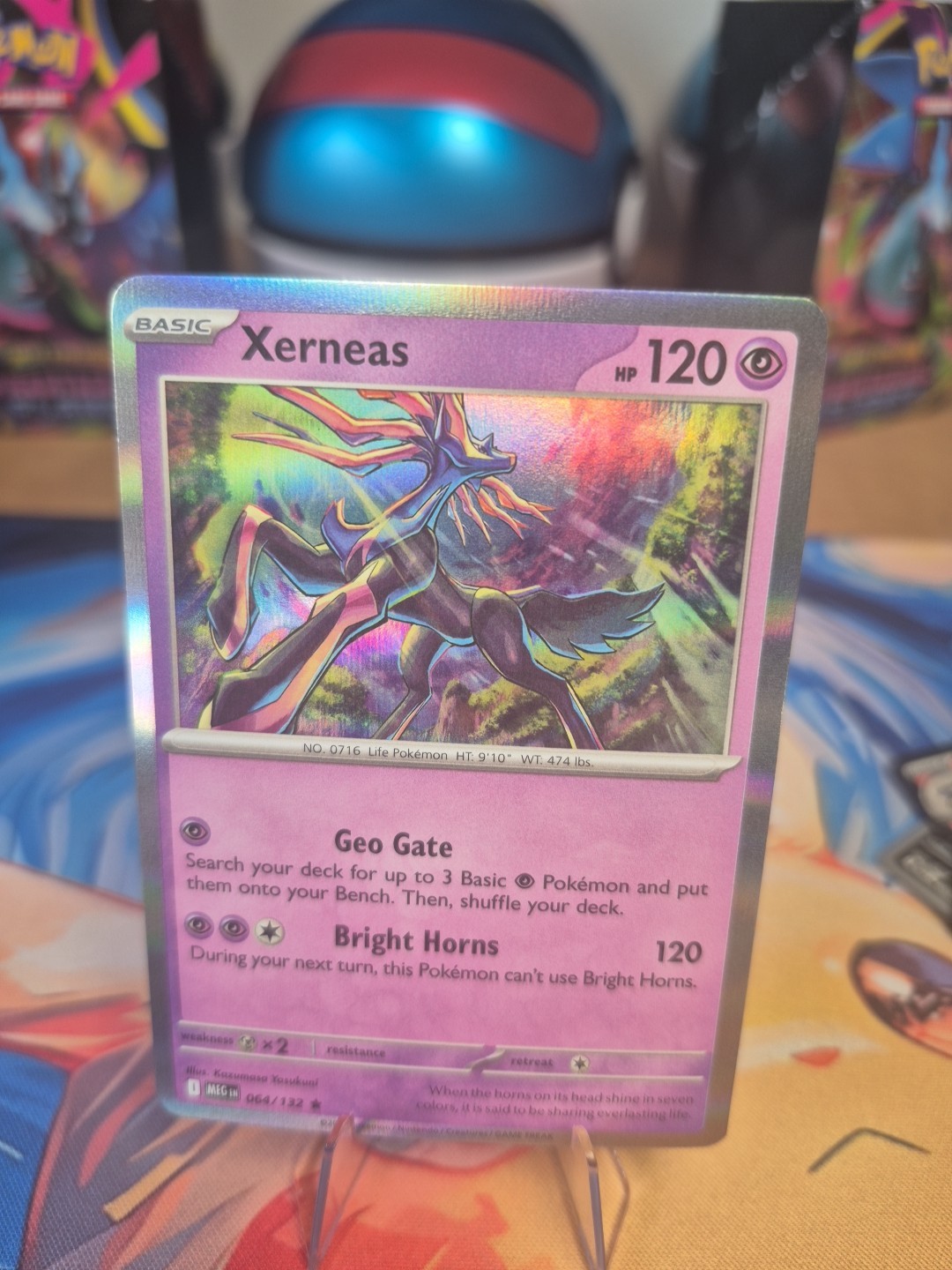Xerneas 064/132 ME01: Mega Evolution Holo Rare Pokemon TCG NM