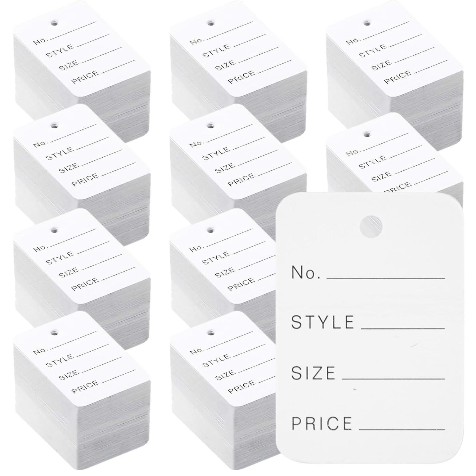 2000 PCS Price Tags1.94" X 1.38"Clothing Tag White Pricing Tags Clothes Size Tag