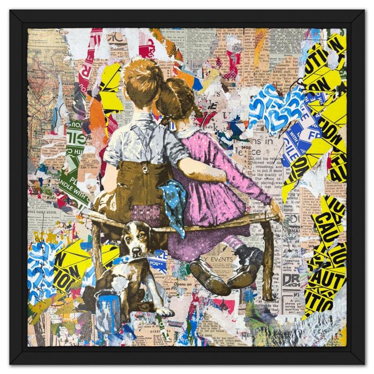 Mr Brainwash, '"Work Well Together" Framed Unique (UNQ) Mixed Media, Hand Signed
