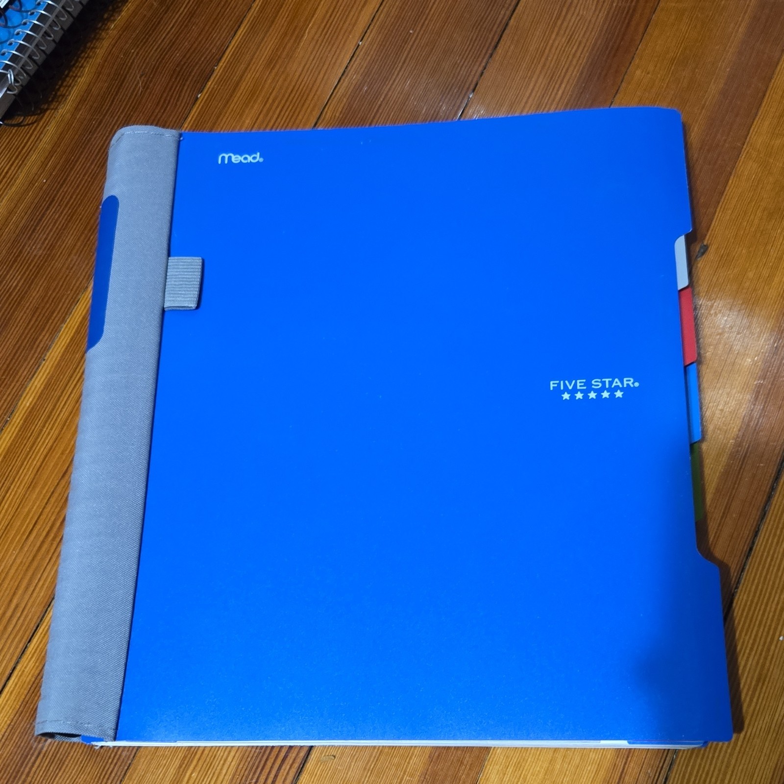 Mead Five Star Spiral Notebook with Dividers, Blue and Gray Solid Cover