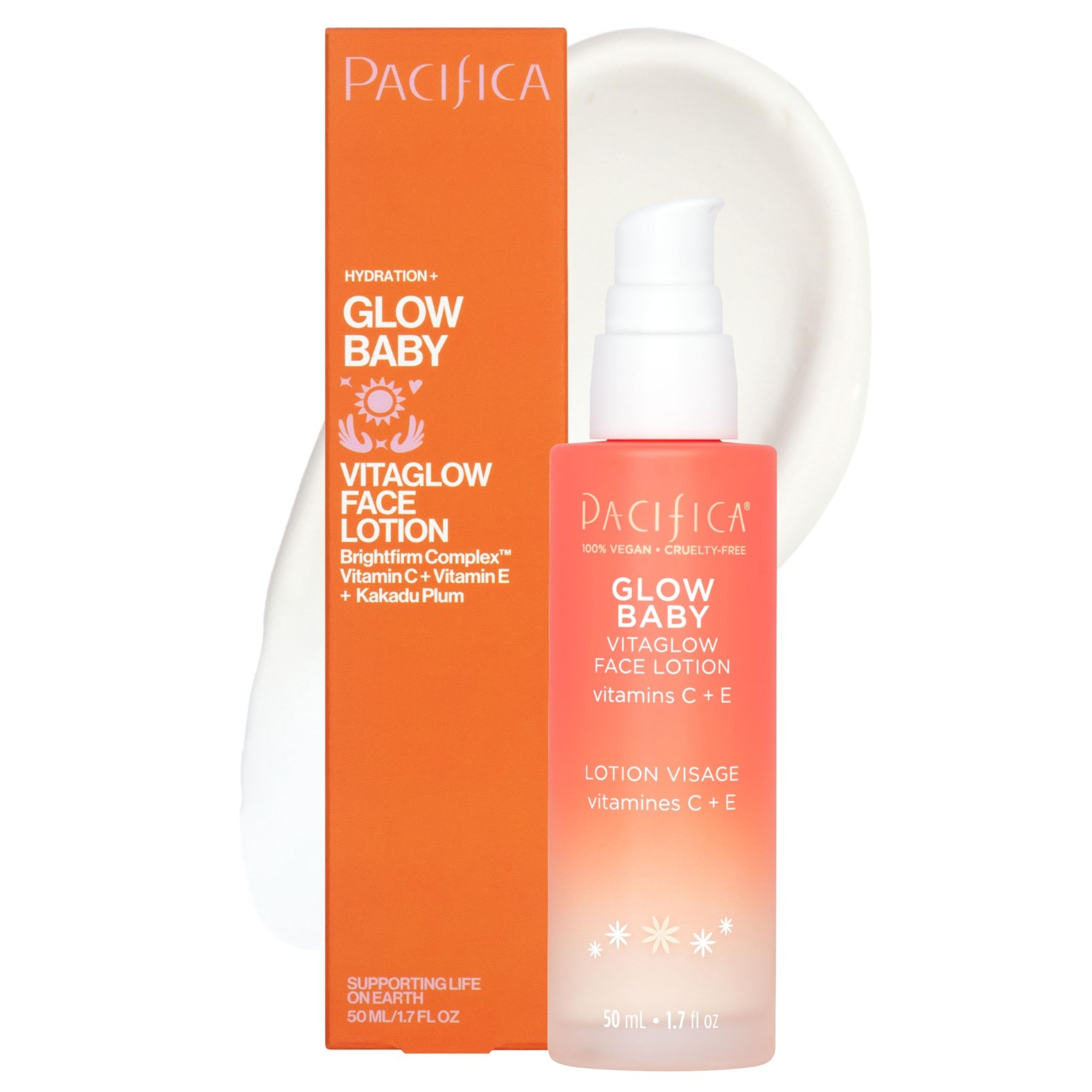 Pacifica Vitamin C Face 1.7 Fl Oz (Pack of 1), Glow Baby Vitaglow Lotion 