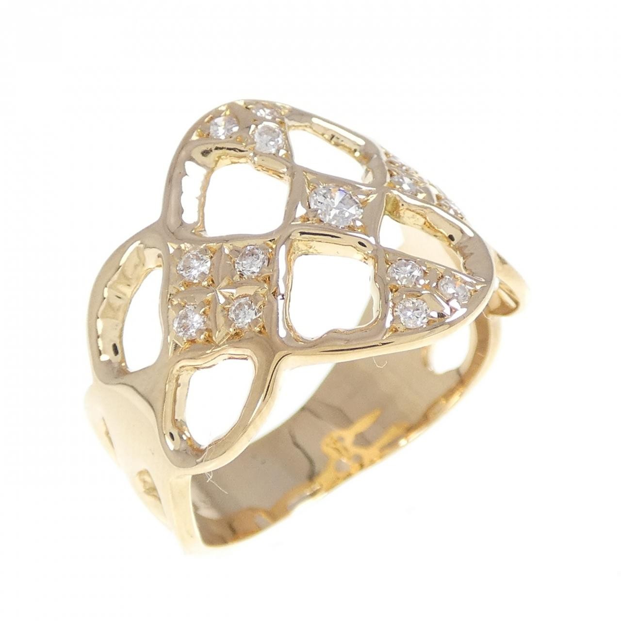 Authentic K18YG Diamond Ring 0.3CT #230-000-095-4760