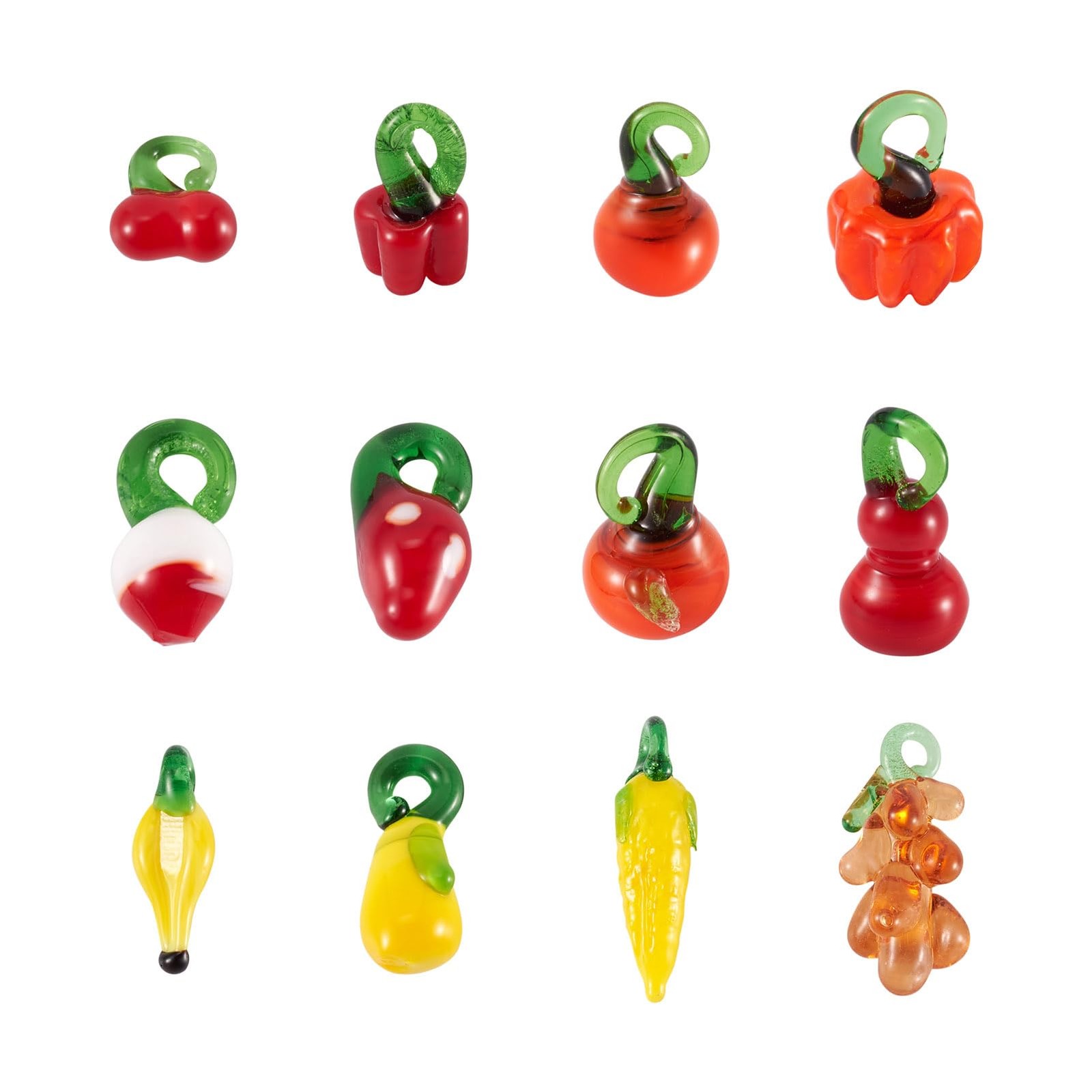 Craftdady 20Pcs Fruit Vegetable Theme 10.5~15x22~34.5mm, 20Pcs, Mixed Color 
