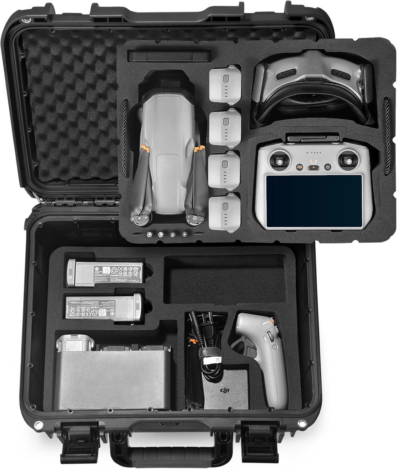 Waterproof Hard Case for DJI Air 3S/3,Fly More Combo,Dji RC Pro 2/RC 2/RC N3/N2,