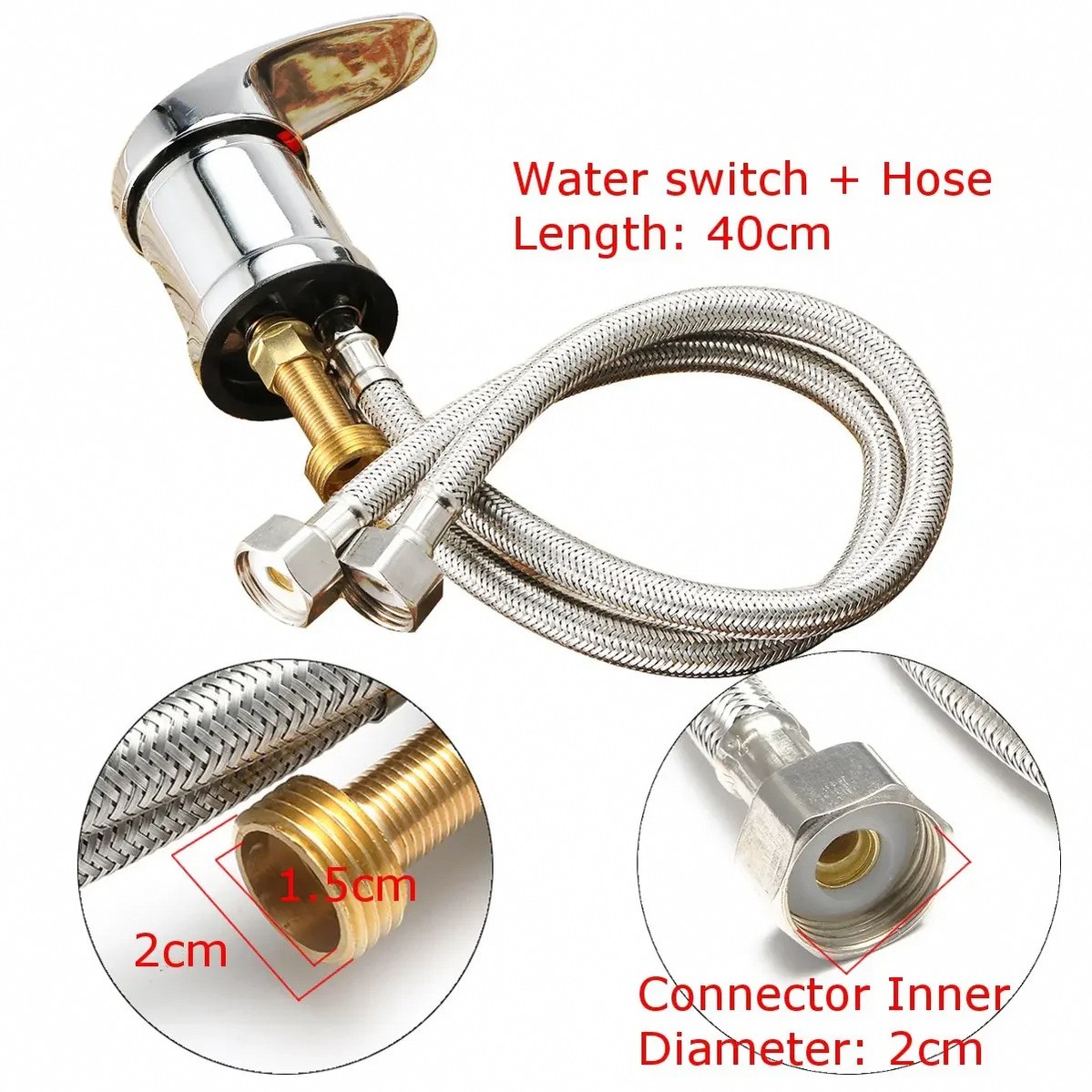 Hot Cold Faucet Spray Hose Replacement Set Bathroom Spa Beauty Salon Shampoo