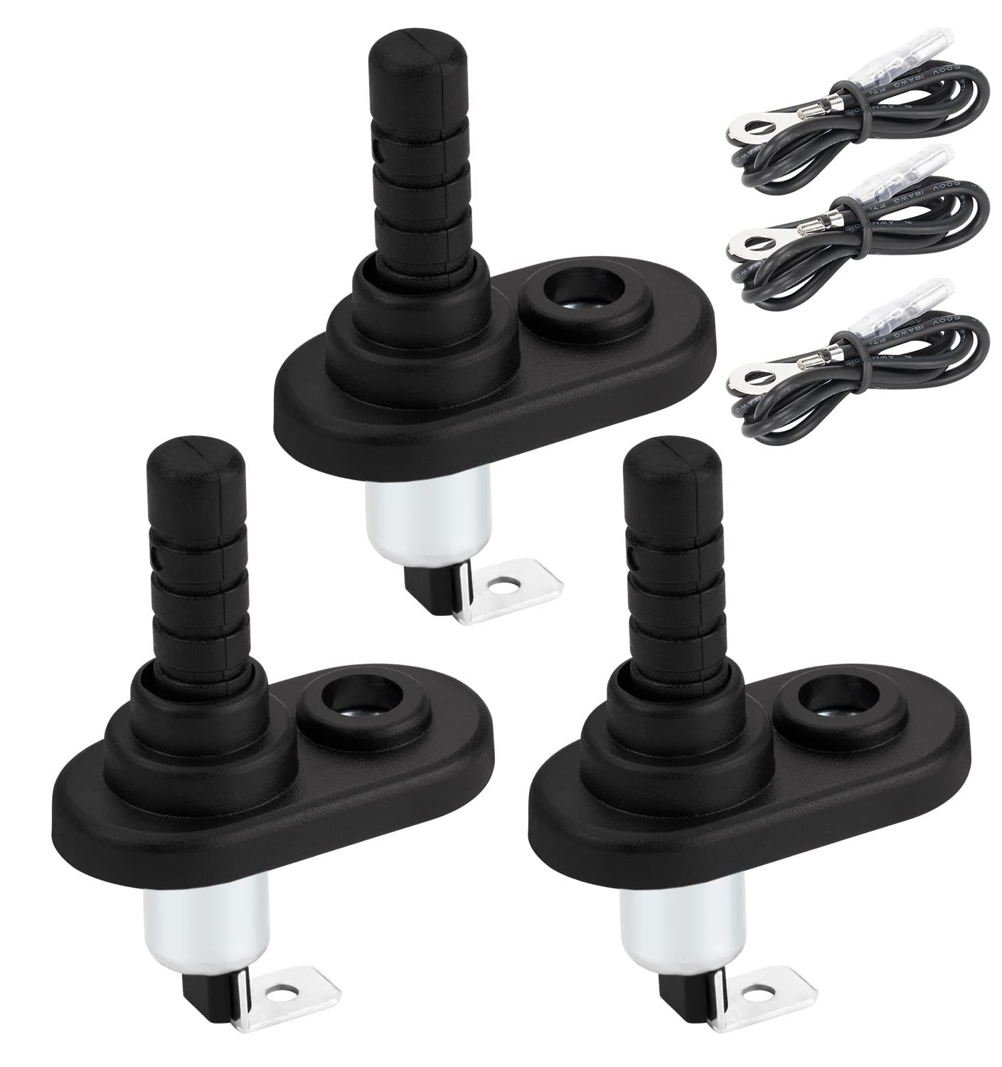 DaierTek Door Pin Switch 12V Alarm Hood Momentary PIN-10R, Black 