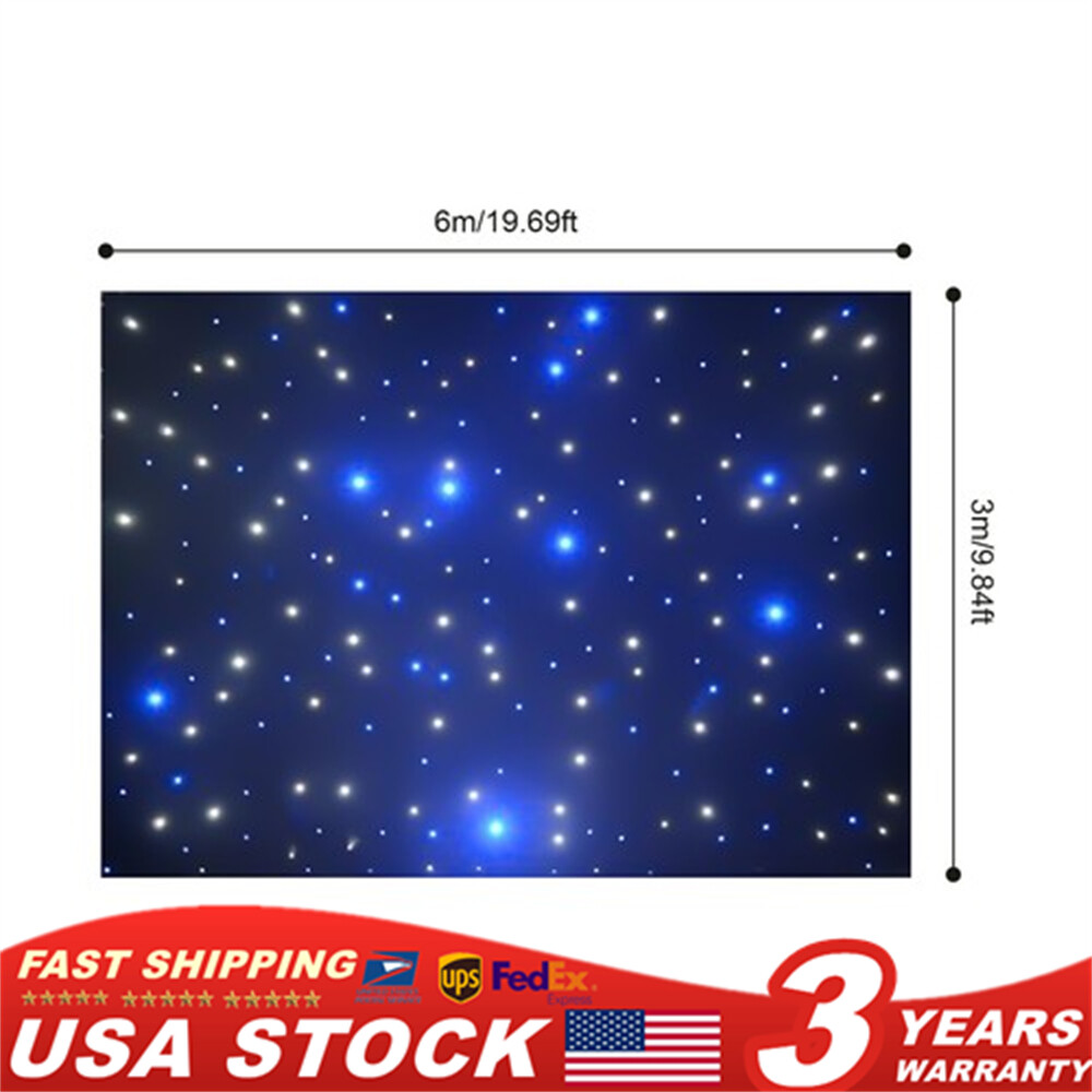 LED Star Stage Backdrop 19.69*9.48ft LED Star Curtain Background Starry Sky DMX
