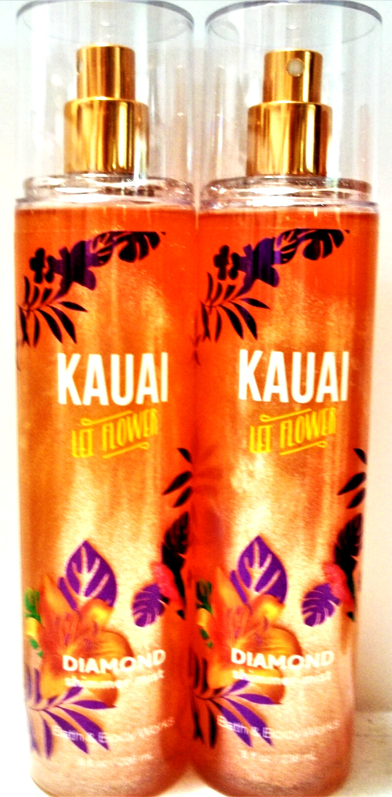 Bath Body Works KAUAI LEI FLOWER Diamond Shimmer Mist, 8 fl. oz, NEW x 2