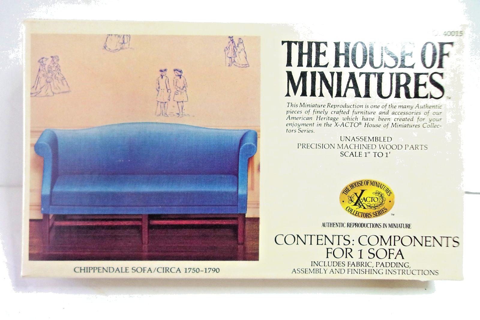 THE HOUSE OF MINIATURES CHIPPENDALE SOFA UNASSEMBLED KIT  NEW IN BOX
