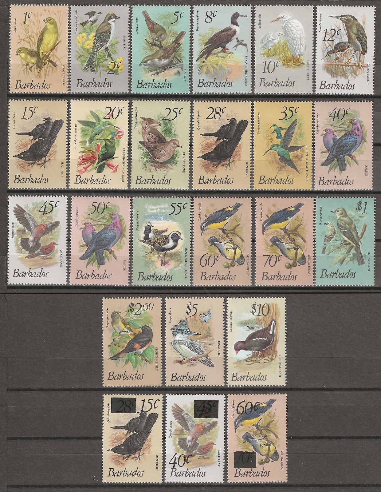 BARBADOS 1979/83 SG 622/638 + 682/684 MNH