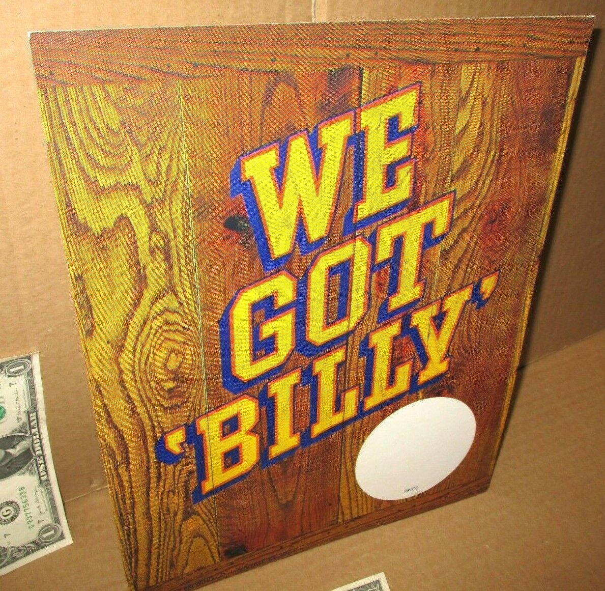 BILLY BEER - Vintage Falls City Brewing Co LOUISVILLE KY -Stand-Up Sign -Date'77