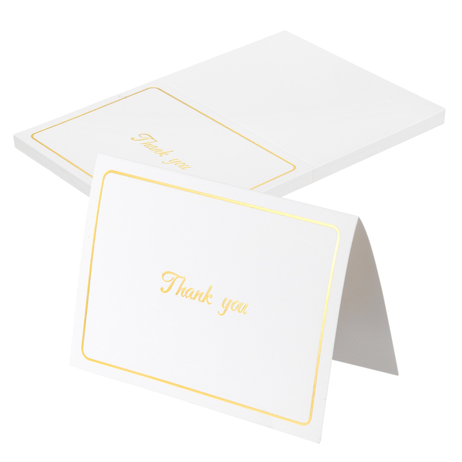 20 Pcs  "Thank You" Table Place Cards, White Gold Line Frame