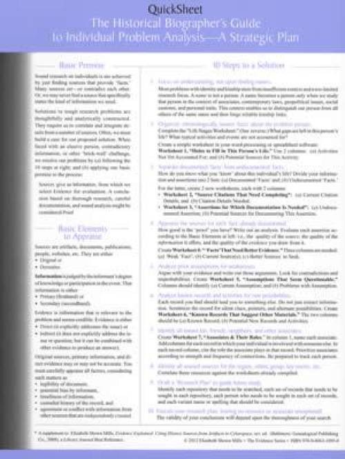 Genealogy Guide to Create a Historical Ancestor's Biography via Research Sources