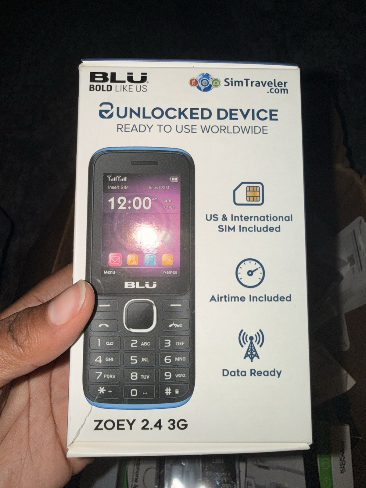 BLU Zoey 2.4 3G Factory Unlocked Sim Free Bar Phone Black 2.4" Screen