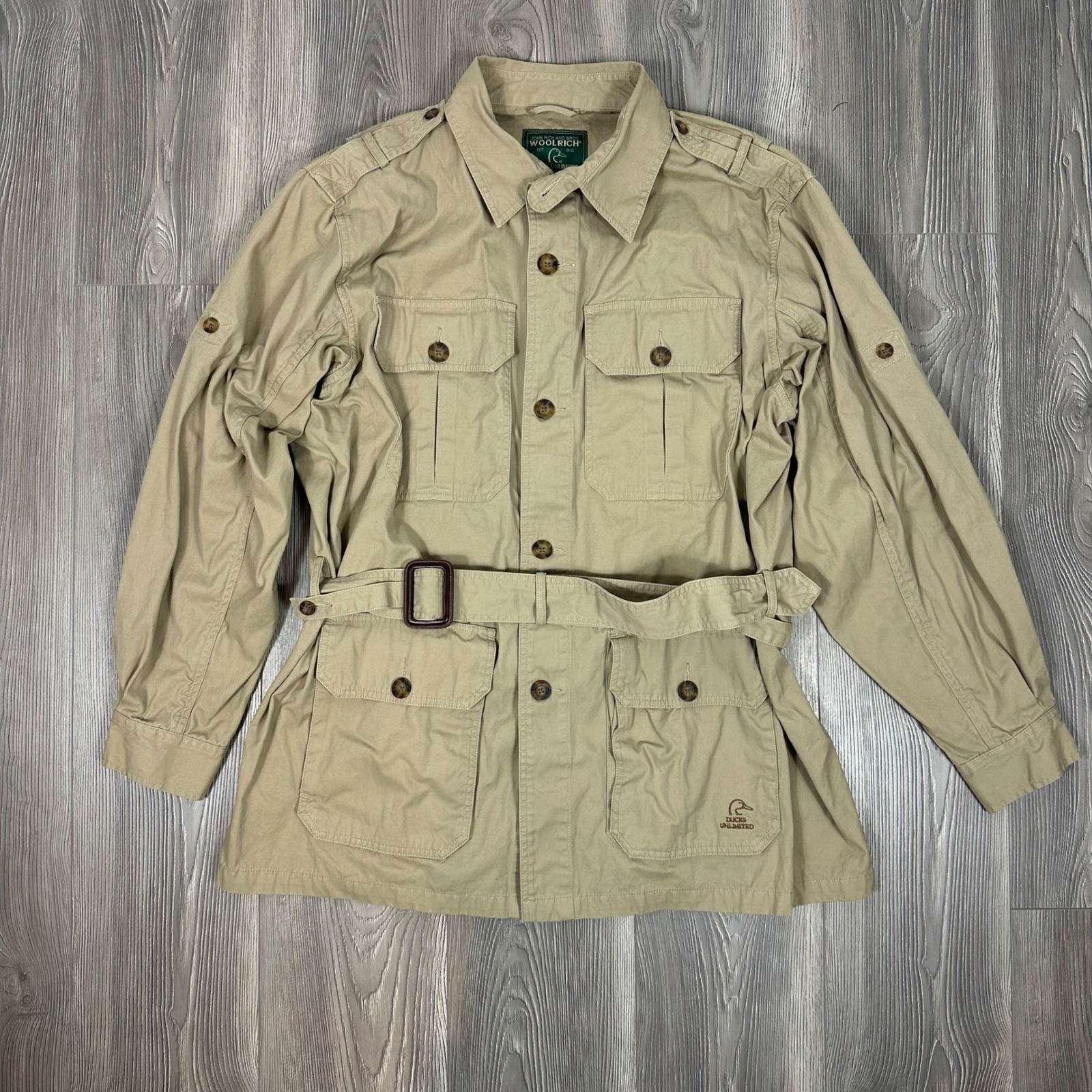 Vintage Woolrich Ducks Unlimited Khaki Hunting Jacket MEN'S SIZE XL
