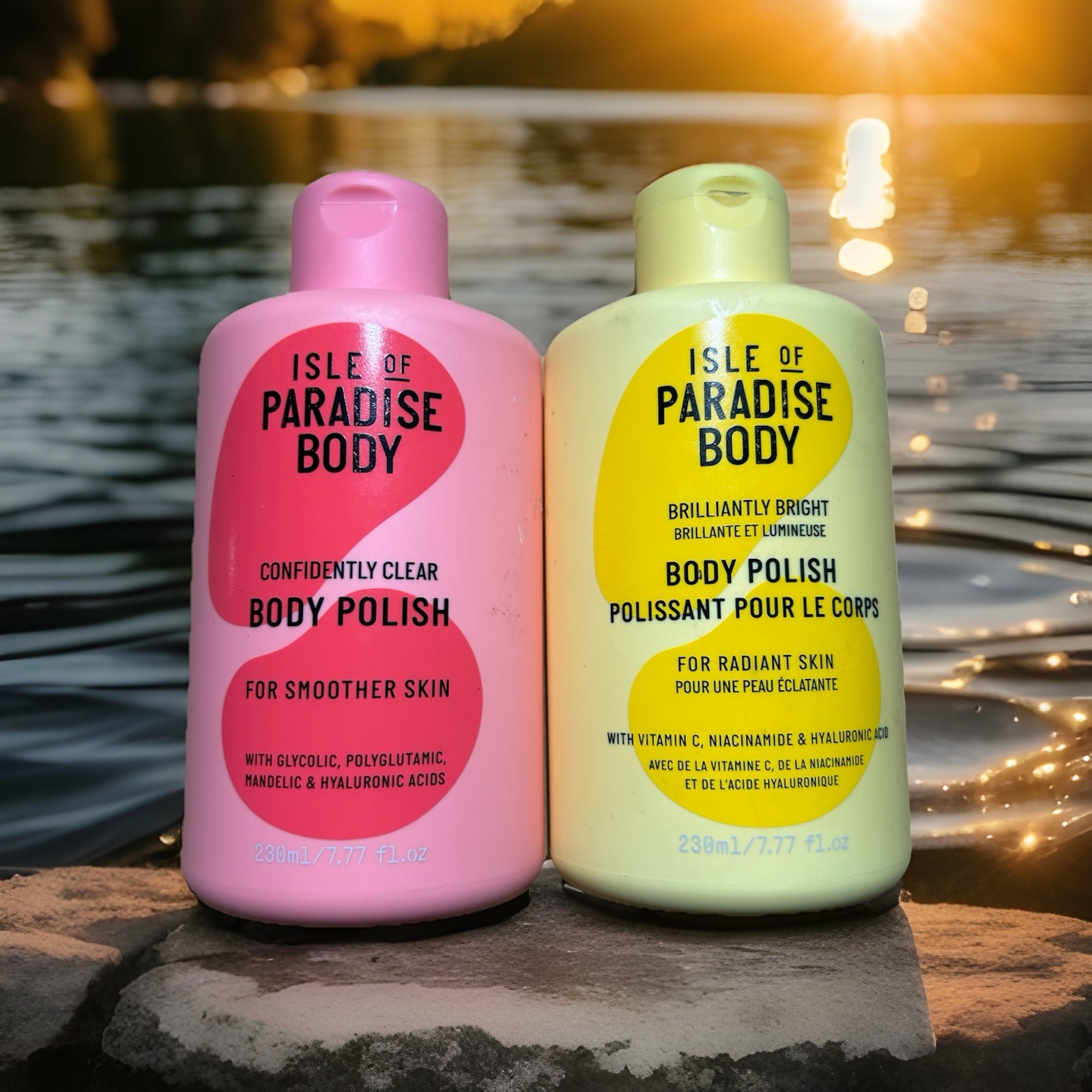 2 Isle Of Paradise Body Confidently Clear Brilliantly Bright Body Polish  7.77oz