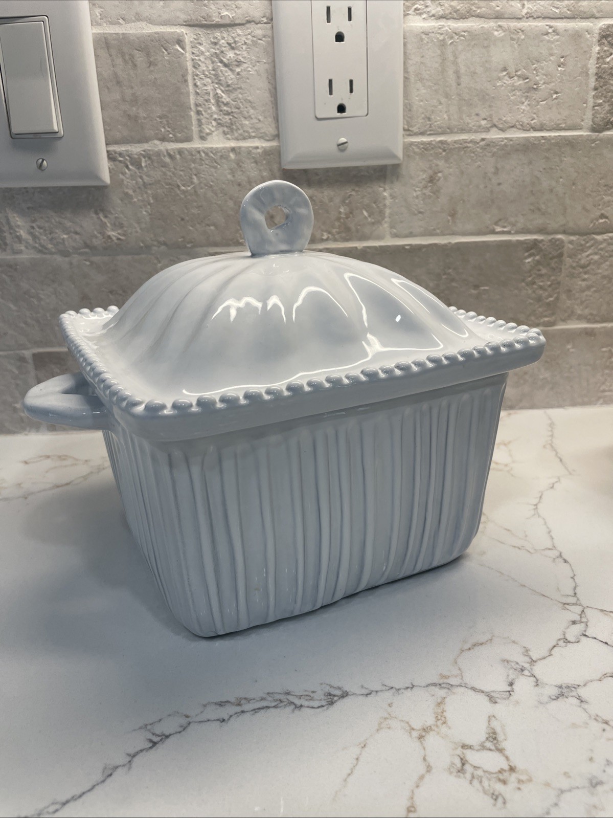 Vietri Incanto 1 Qt Square Casserole W/lid NEW