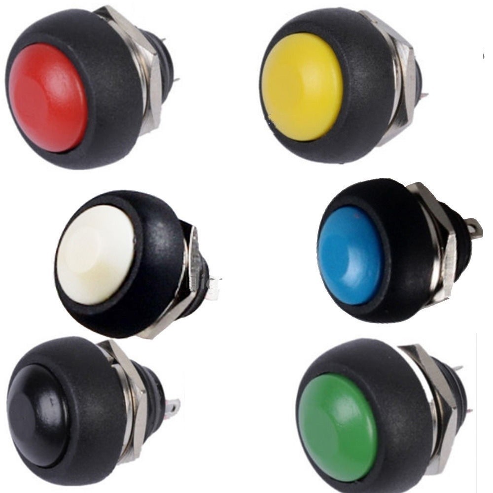 6pcs mini 12mm waterproof push button round switch #zb
