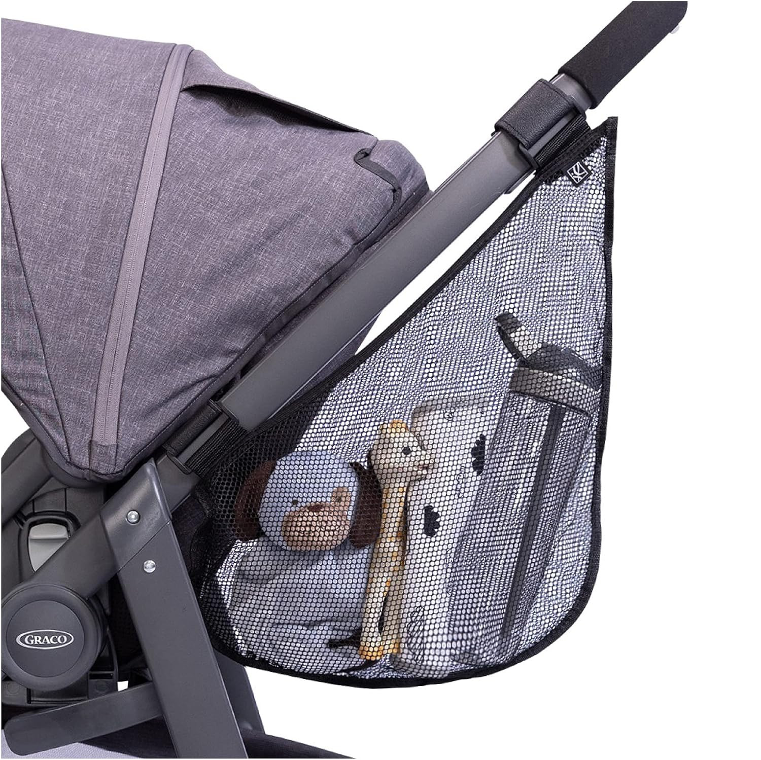 Side Sling Cargo Net - Stroller Organizer Attachment for Storage, Mesh Bag for B