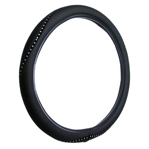  Bling Rope Steering Wheel Cover, Rhinestone Car Accessories — Black