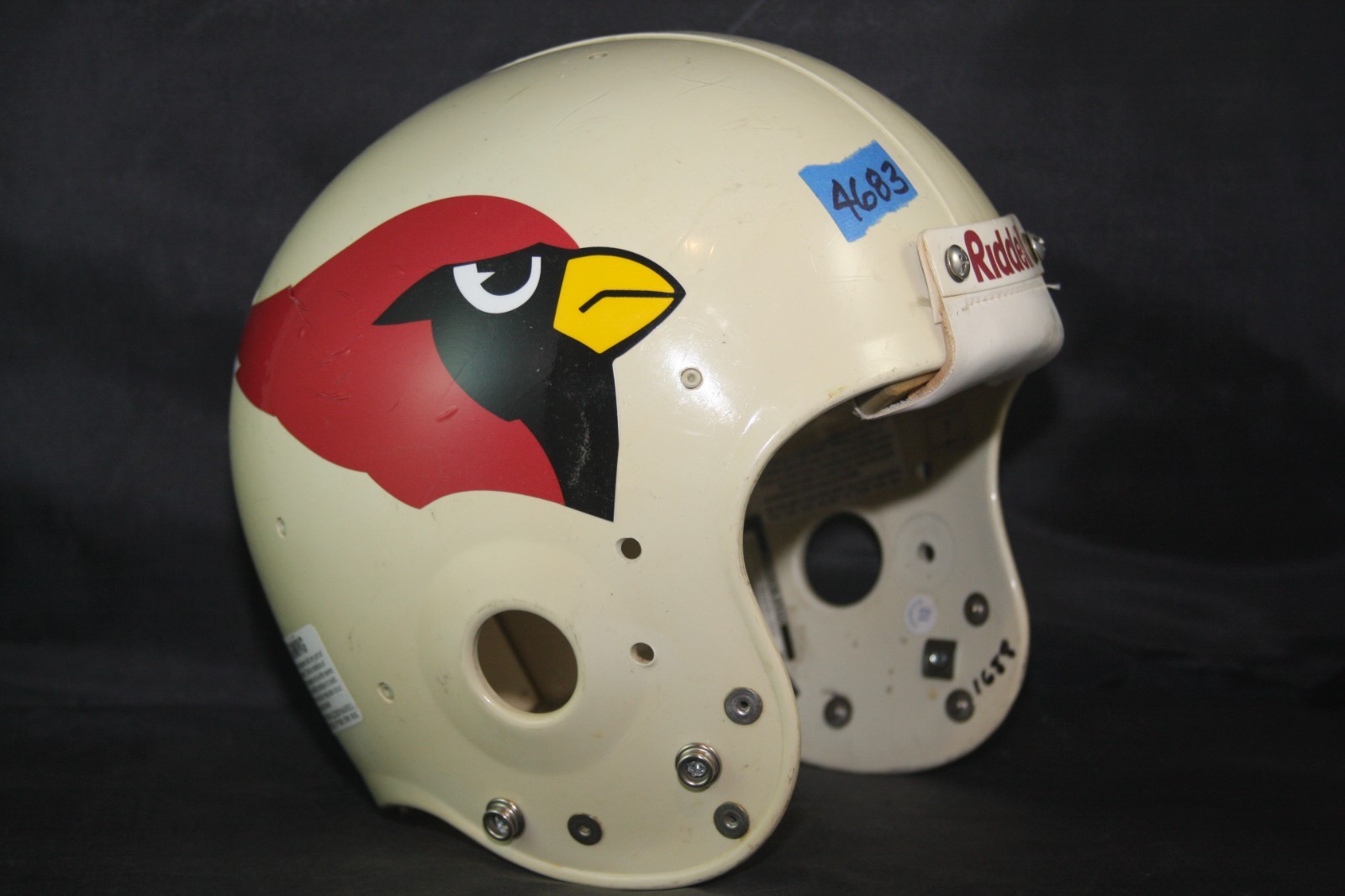 Vtg Riddell WD1 Game Used Adult Football Helmet worn White Cardinals Bills Jets