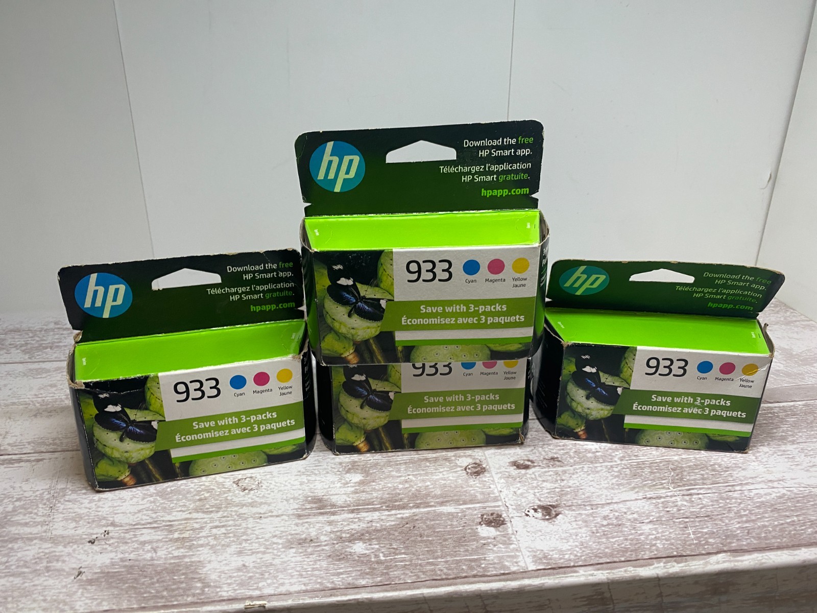 4x HP 933 Cyan Magenta Yellow Tri Color Ink EXP 11/2025, 03/2024, 2/2026 Sealed