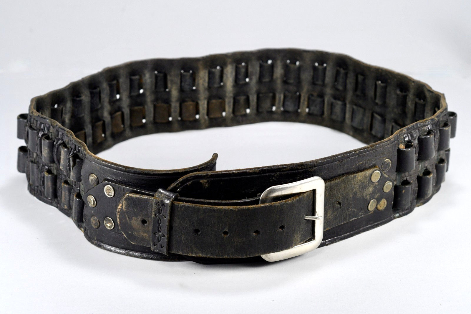 Antique North & Judd Black Leather Ammo Cartridge Belt Western Rifle Custom Rare