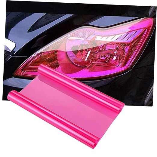 PVC Car Light Film Sticker - Waterproof, Scratch Prevention, High 30x200CM Pink