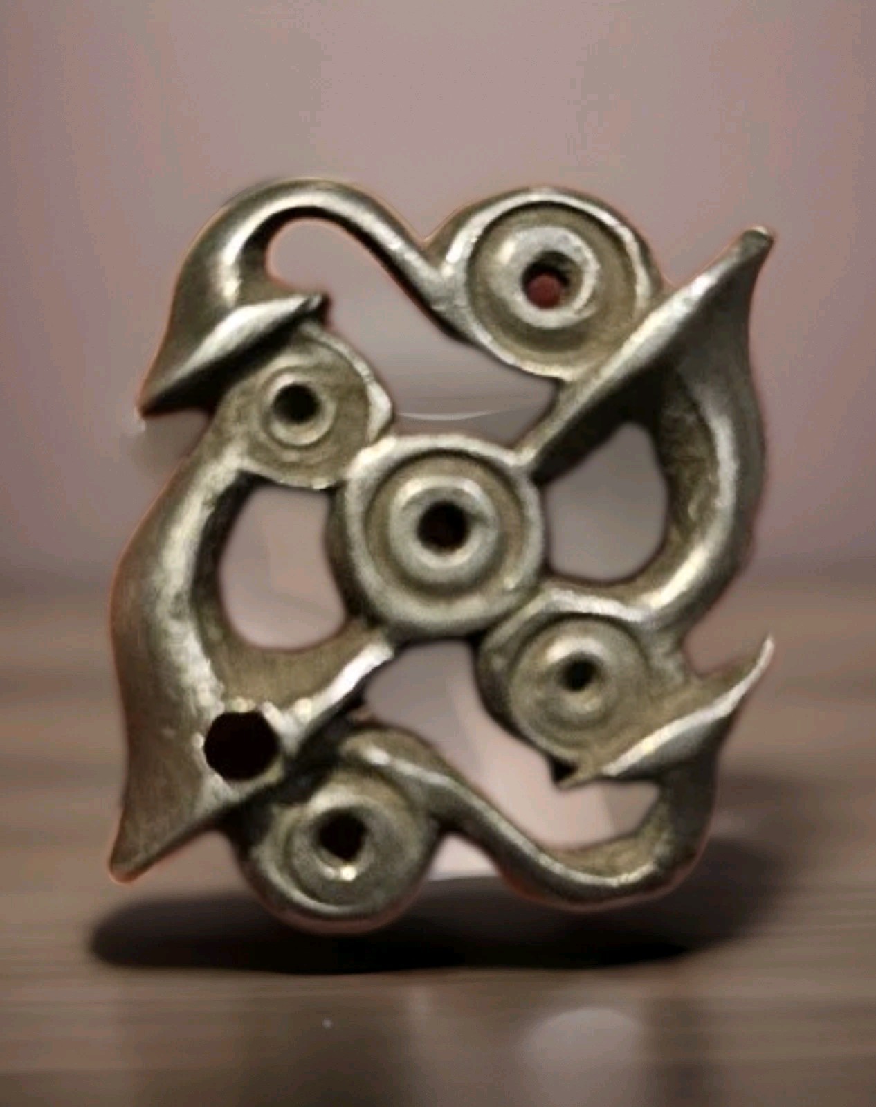 Celtic Silver Primer (La Tene Style) 800-50s BC Trumpet Ornament +XRF